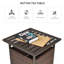 Abdirazaq Rattan Garden Coffee Table 55.5 cm Square Umbrella Hole Brown