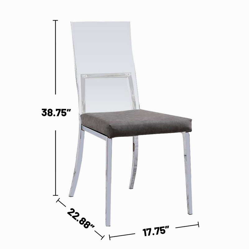 Ensemble de 2 chaises de salle à manger rembourrées en acrylique et similicuir