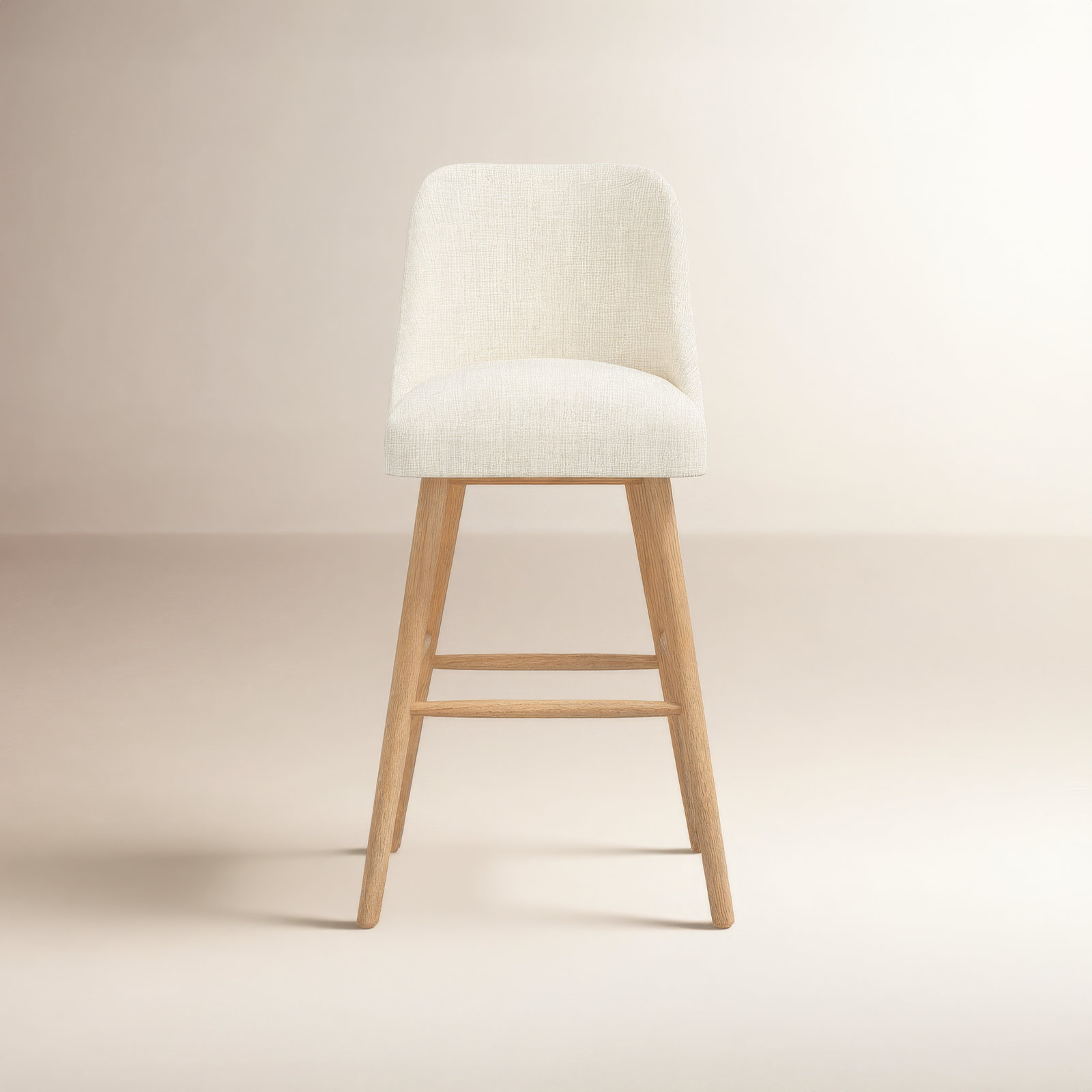 Gallie 31" Bar Stool, Bar Stool (31” Seat Height), Natural, Off White