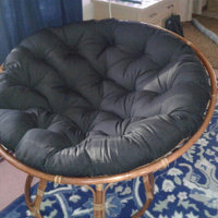 Red Barrel Studio 1 - Piece Papasan Seat Cushion Lark Manor Fabric: Ivory, Size: 48 W x 48 D x 4 H