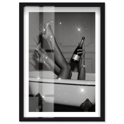 Secret Celebration I Shadowbox Print Glam Wall Decor by Notoriart, Black Frame, 17 x 25