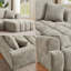 Canapé modulaire en L Chenille avec capitonnage, canapé minimaliste surdimensionné pour les salons et les appartements, aucun assemblage requis, canapé-lit avec support à ressorts ensachés-1783179283