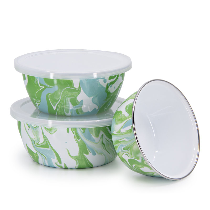 Modern Monet Enamelware Storage Bowls