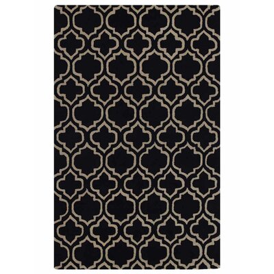 Rachelle HAND TUFTED WOOL ECO-FRIENDLY AREA RUGS, Black White Color, Geometric Design -  Alcott HillÂ®, BDE31BF4FC9D4D38801927D4739BD182