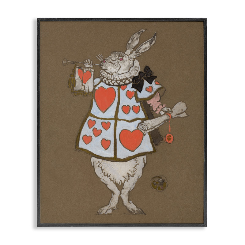 Lapin jouant aux cartes, giclée par Joris Hoefnagel, Giclée encadrée noir minuit, H 30 po x l 24 po