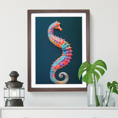 Seahorse In Colour No.4 - Single Picture Frame Painting