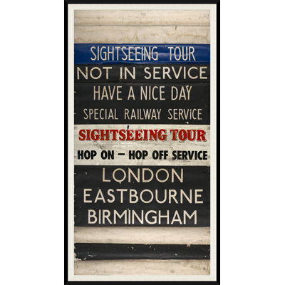 London Train Stop Framed Textual Art