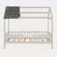 Lit simple en bois avec clôture-803263108