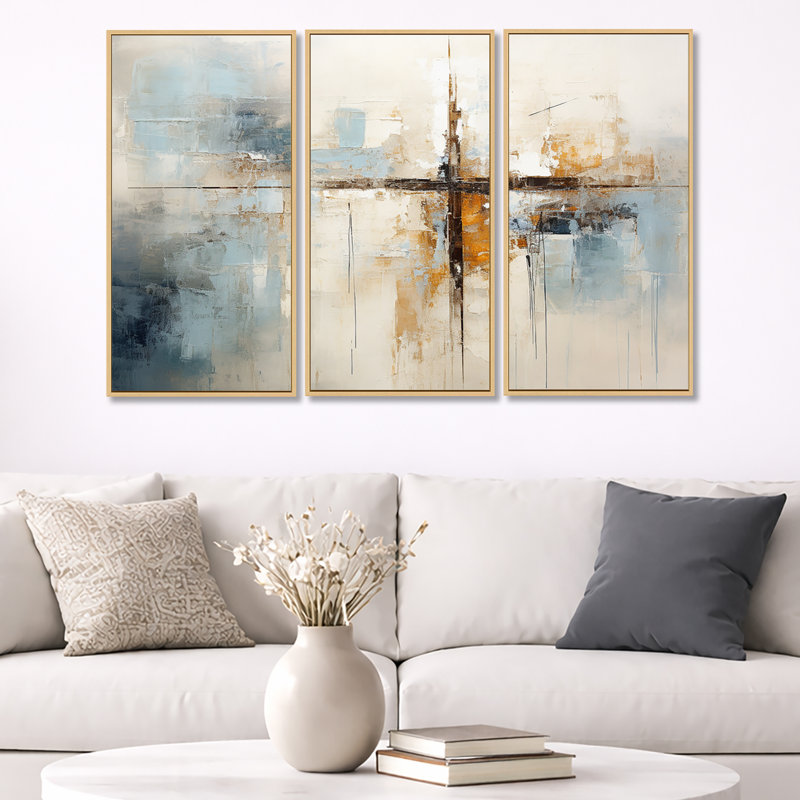 Clarey, H 28 po x l 36 po, Natural Floater Framed