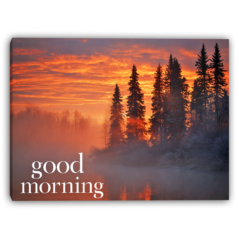 Morning Ember Pines - Art mural sur toile tendue