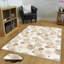 Tapis rose / beige en polyester tissé à la machine Craison-1480210106