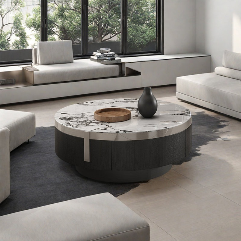 Table basse italienne ronde en marbre