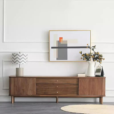 Modern Wood TV Console with Sleek Design