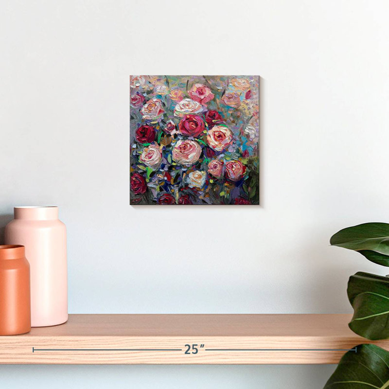 Harnek roses en fleurs, H 10 po x l 10 po