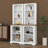 Two-Piece Freestanding Tall Cabinet With Fully Open Storage, Walnut Element Bookshelves With Curved Design-2073693348