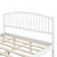 Structure de très grand lit avec tête de lit arquée, très grand lit plateforme en bois, aucun sommier requis, assemblage facile, silencieux, blanc-133470902
