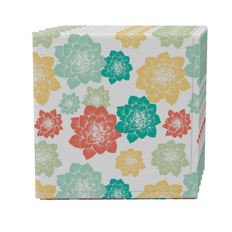 Cotton Twill Floral Square Napkin