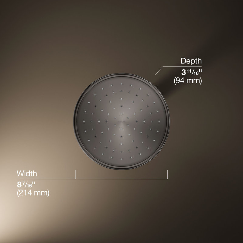 Traditional Rain Shower Head, Vibrant Titanium
