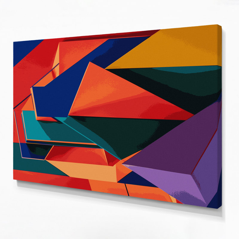 Geometric Abstraction 53 Orange Canvas Wall Art