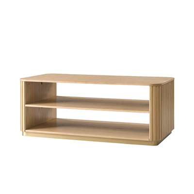 Jadida Natalia Modern 47.5"W Fluted Rectangular Coffee Table with Double-Layer Storage