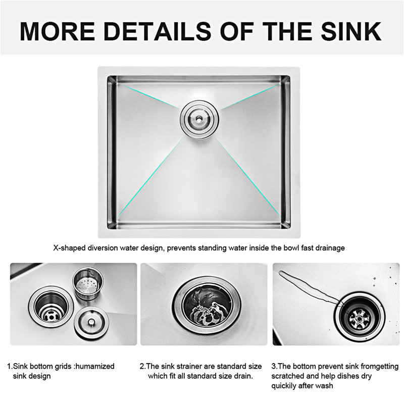 Undermount Single Bowl Kitchen Sink Basin