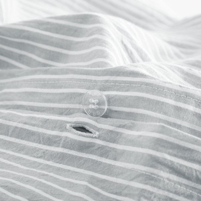 Allyssa Polyester Percale Striped Duvet Cover, Queen