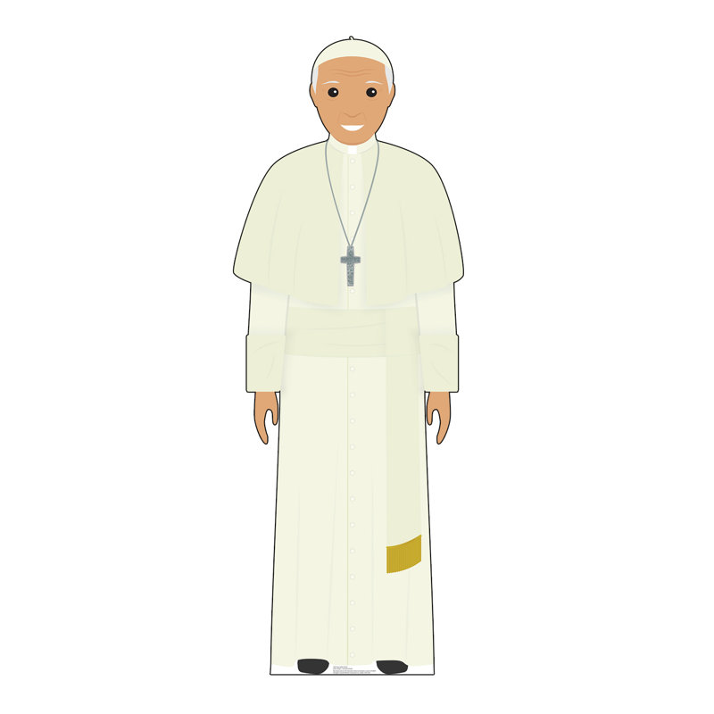 Life-Size White Outfit Pope Cardboard Standup