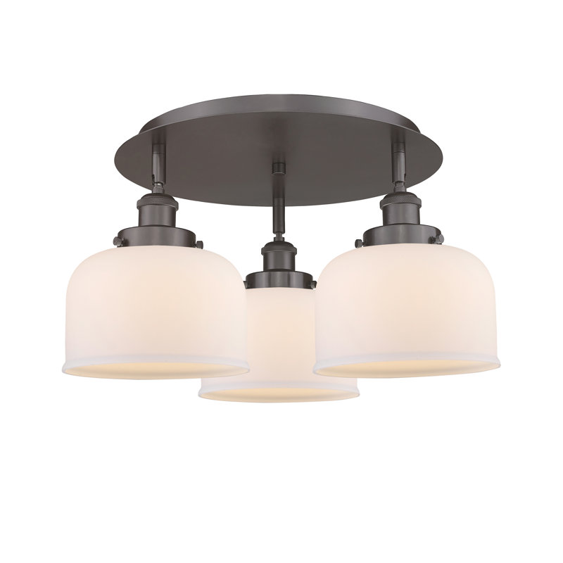 Bejtullah Glass Flush Mount, Matte White, Oil Rubbed Bronze