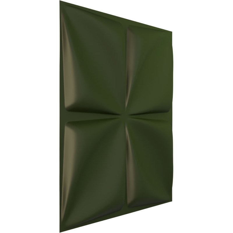L 19 5/8 po x H 19 5/8 po Panneau mural décoratif 3D EnduraWall Riley, vert canyon satiné UltraCover (couvre 2,67 pieds carrés)
