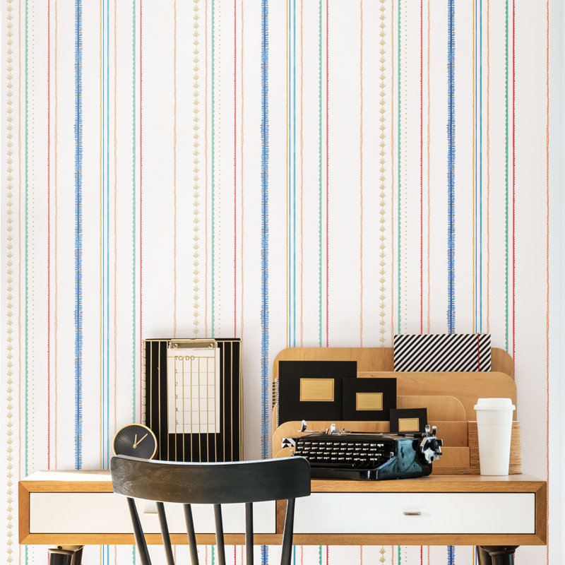 Hoopla Walls Stripey Royal Mix 10m Wallpaper