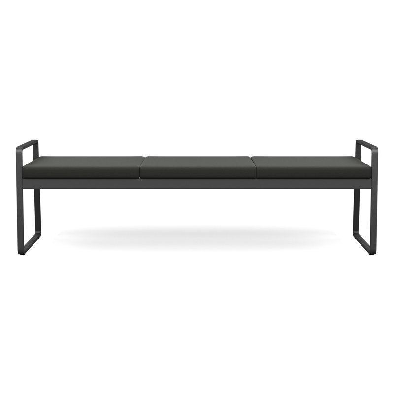 Structure en métal 3 places Gansett, Graphite Visite Libre - Tissu uni, Gris anthracite