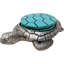 Ensemble de sous-verres en polyrésine avec support Tortue de mer, finition argentée et turquoise