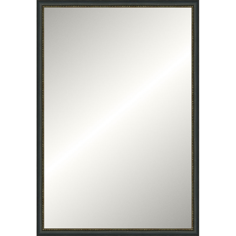 Distressed Black Old World Mirror, Classic Vanity