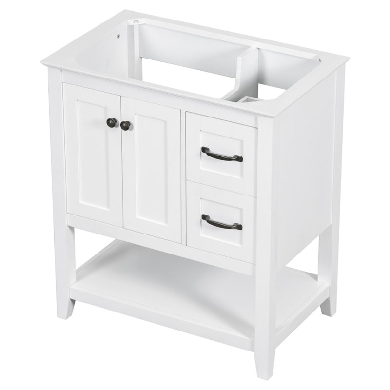 (Base Only) 30" Bathroom Vanity Without Sink Top, Vanity With Multi-Functional Drawer