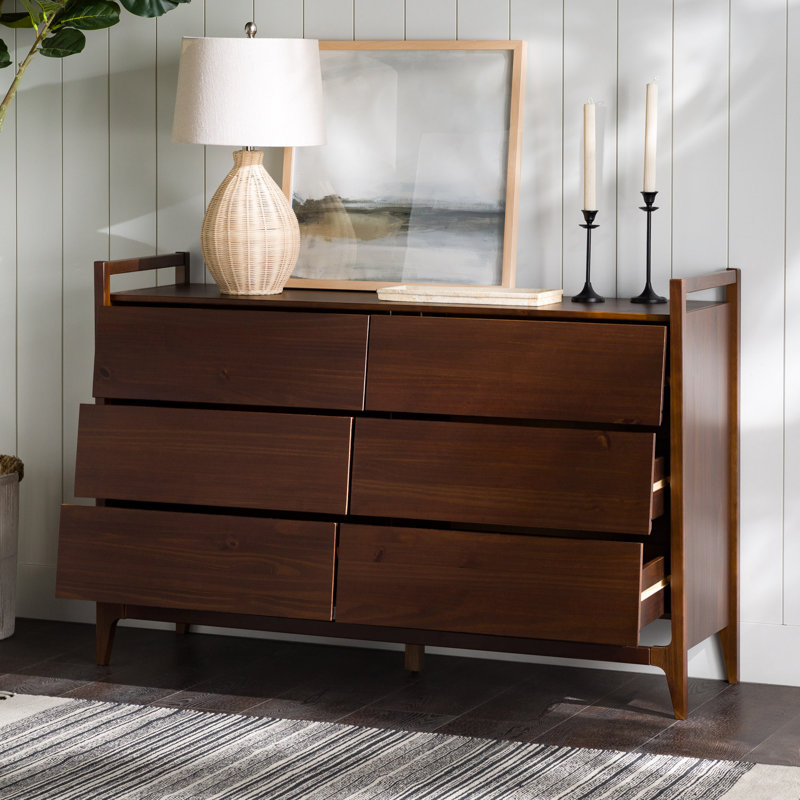 Commode 6 tiroirs Aundrea, Noyer
