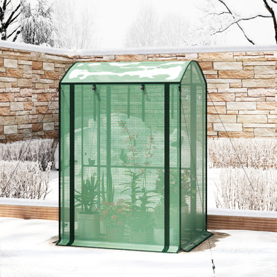 Greenhouse, Reinforced PVC Cover, Steel Frame, Winter Tent for Tomato Herbs Flowers Seedlings Fruit, With Eyelets, 100x83x150cm