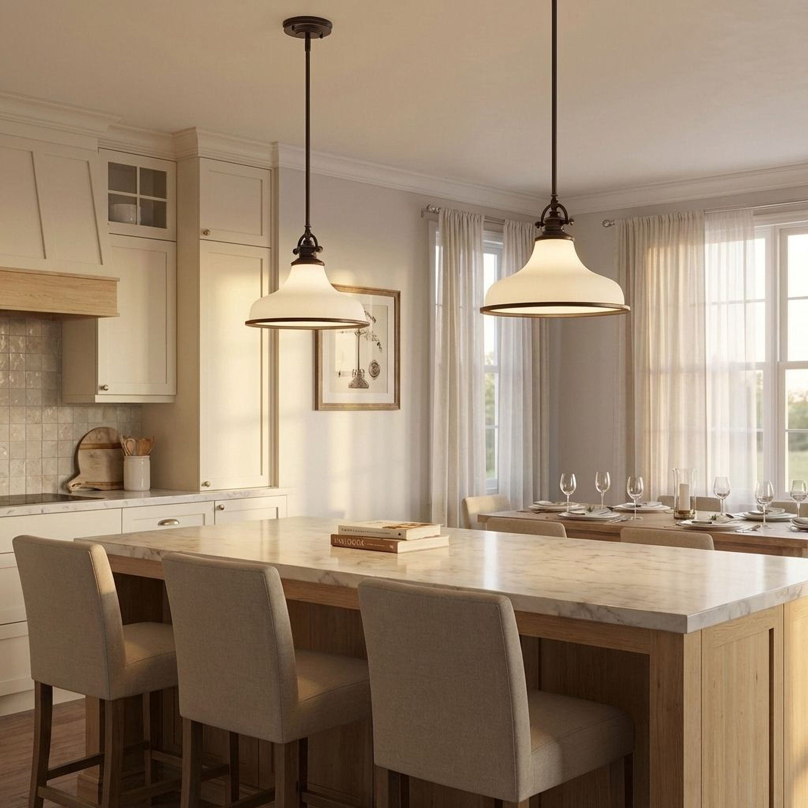 Maybery Dimmable Dome Single Light Pendant, Palladian Bronze, 11.5" H x 13.5" W x 13.5" D, Opal Etched Glass