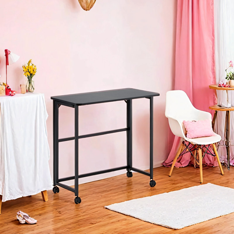 Petit bureau d'ordinateur pliable noir pour bureau à domicile, H 29,53 po x L 15,75 po x P 31,50 po