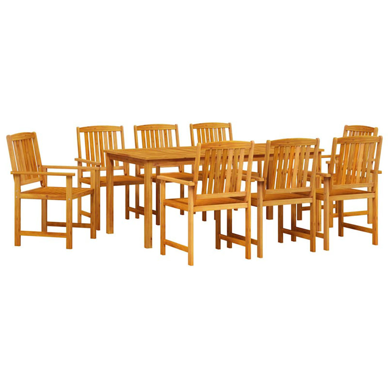 6 - Person Acacia Wood Patio Dining Set with Rectangular Table
