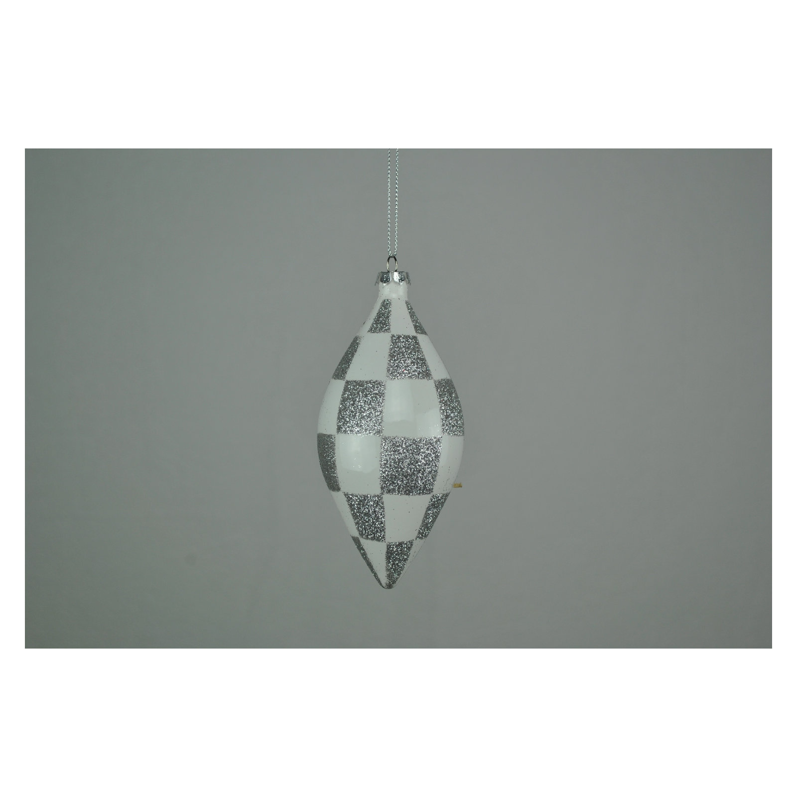 Finial Ornament, Silver/White