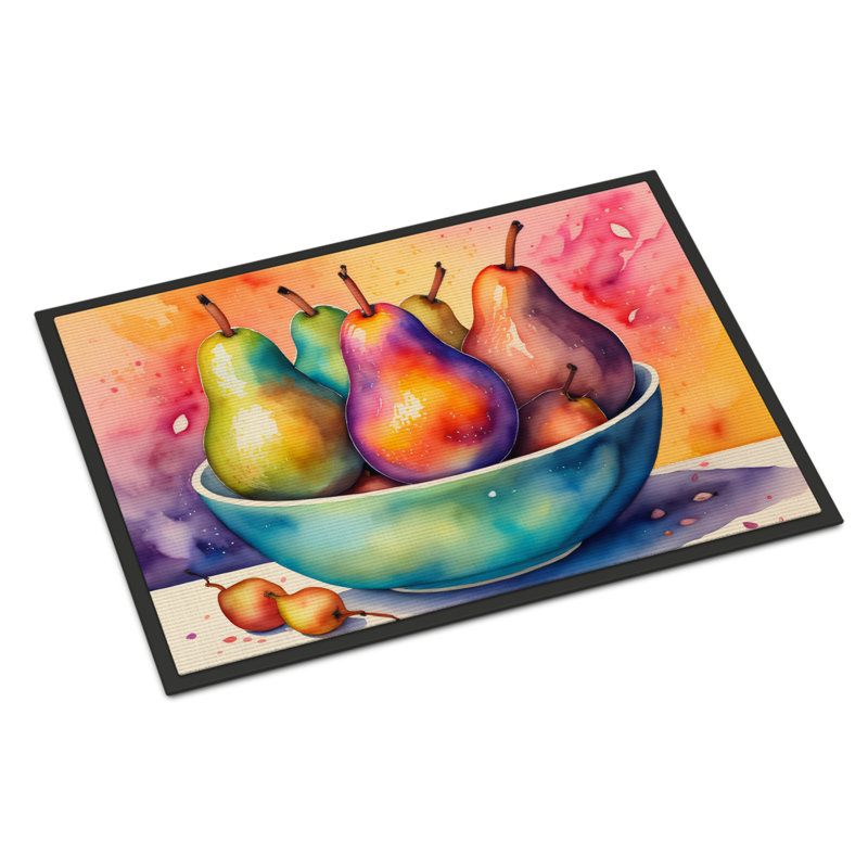 Colourful Pears Doormat 18x27, L 24 po x L 36 po