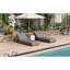 Chaise longue d'extérieur avec dossier réglable à 6 positions, bois d'acacia massif, couleur teck (cadre Lougne uniquement, coussin non inclus)-129629953