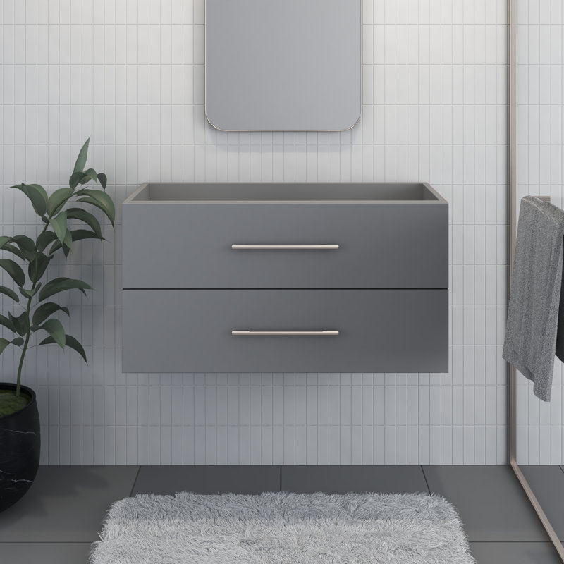 Abdirahman 35.13'' Single Bathroom Vanity Base Only, Gray