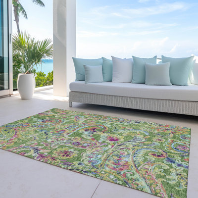 Malcom Washable Paisley Non-Slip Area Rug 