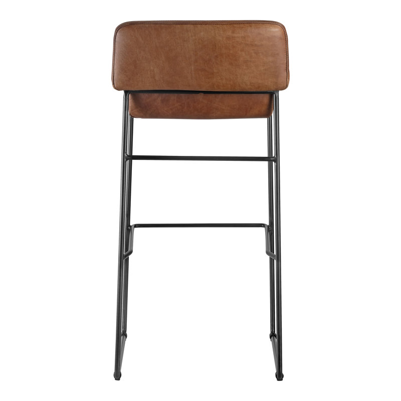 Startlet Bar Stool, Counter Stool (26” Seat Height), Cappuccino Genuine Leather