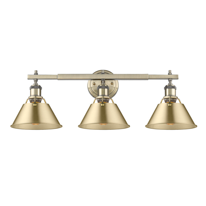 Luminaire à 3 lumières Felda, Laiton vieilli, Bronze champagne brossé