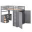 Lit mezzanine simple avec tiroirs, bureau et garde-robe-1782893907