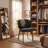 20.1" Extra Wide Upholstered Dining Chair, Side Chair with High Wingback, Armless Vanity Chair With Solid Wood Legs For Dining Living Room Vanity Office, Black, Set of 3-68710397-68710385