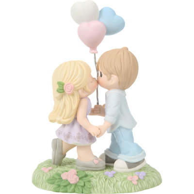Precious Moments Couple Holding Hearts Balloons Figurine 6.65 Inch