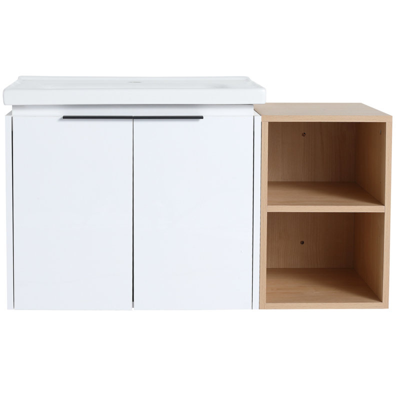 35,61 po Profondeur de meuble-lavabo avec lavabo et porte à fixation murale